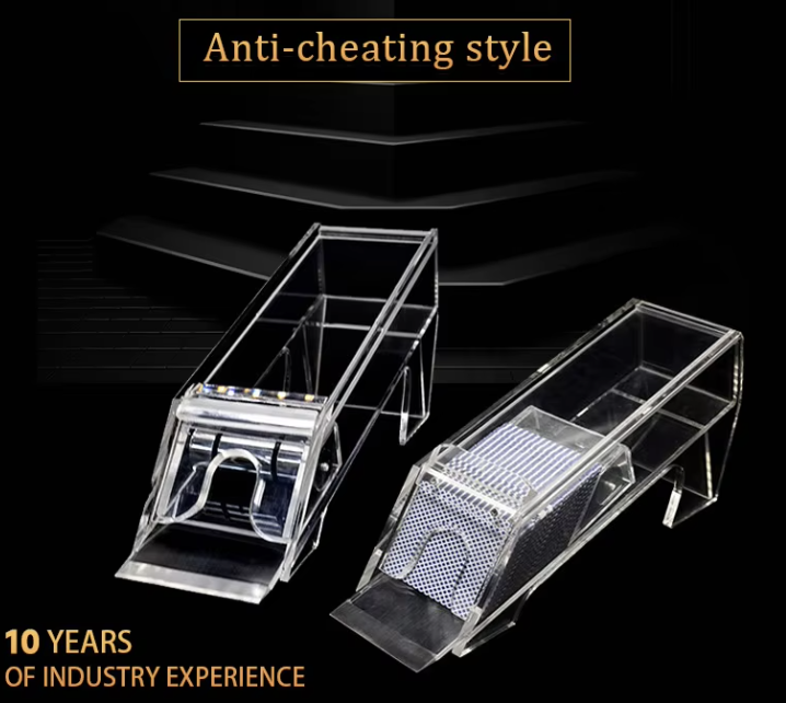 Dealer Shoe with Lid Transparent Acrylic High-heeled Plastic Dealer Shoe for Blackjack Casino Games