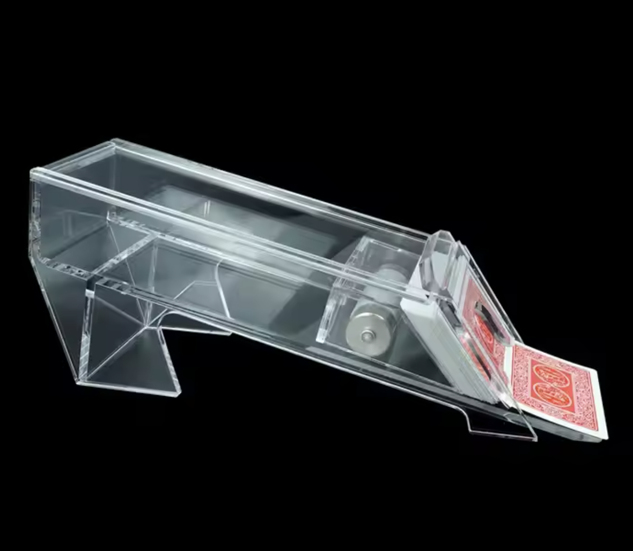 Dealer Shoe with Lid Transparent Acrylic High-heeled Plastic Dealer Shoe for Blackjack Casino Games