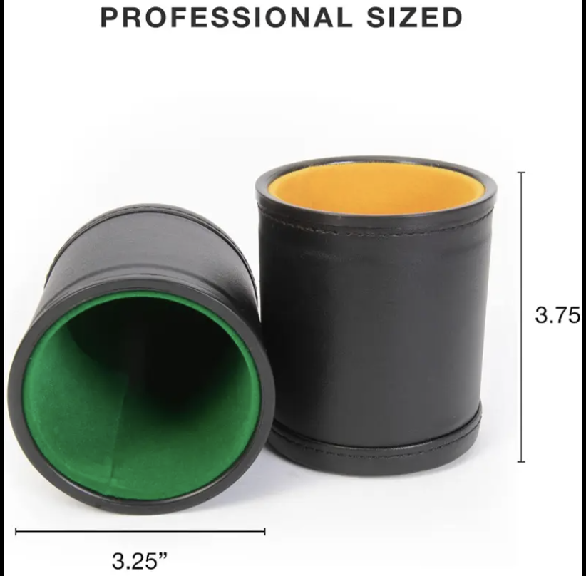  Wholesale 5pcs/SET Casino KTV Bar Party Custom Poker Playing Cards PU Leather Dice Cup Set Shaker Cup With Inside Velvet