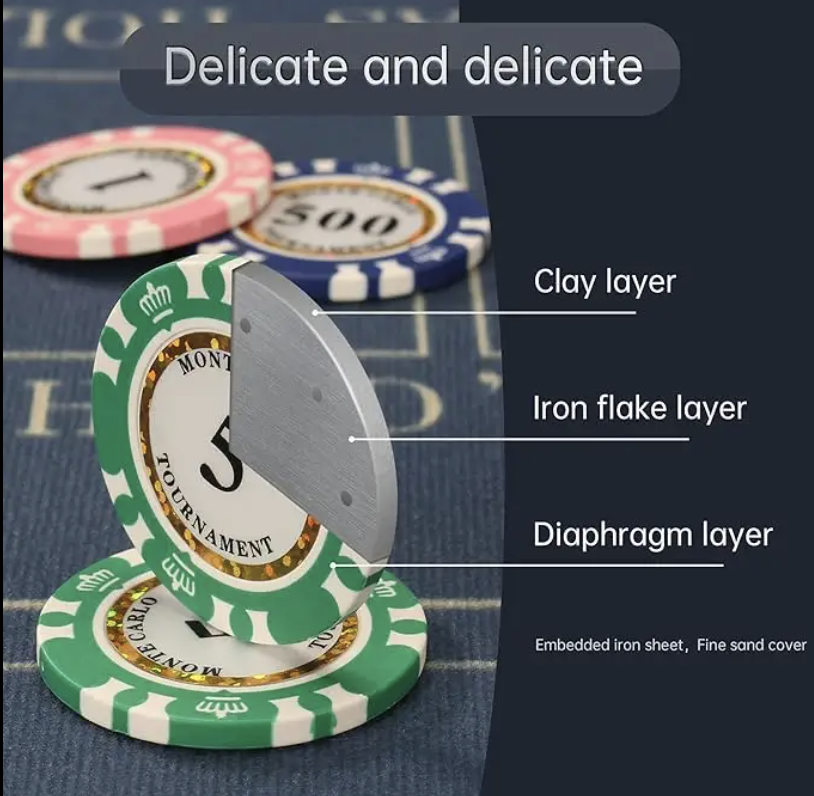 Wholesale Premium Numbered Poker Chips for Card Couple Board Game Texas Hold'em Card Club or Late Night Poker Games Chips